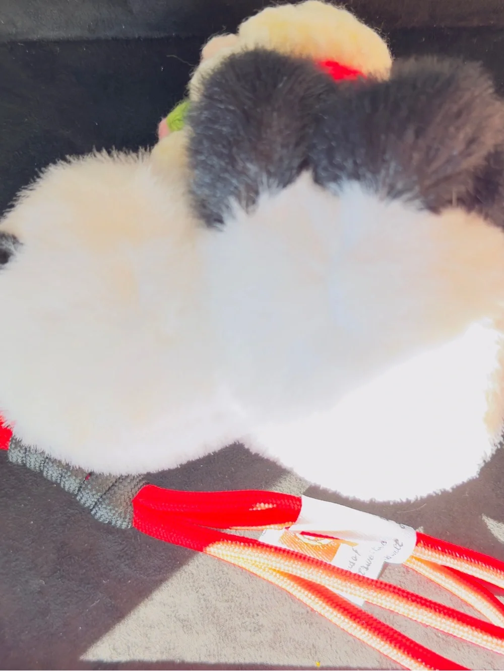 Hand Knitting Plush Panda Bouquet key/Bag Charm - Multicolor